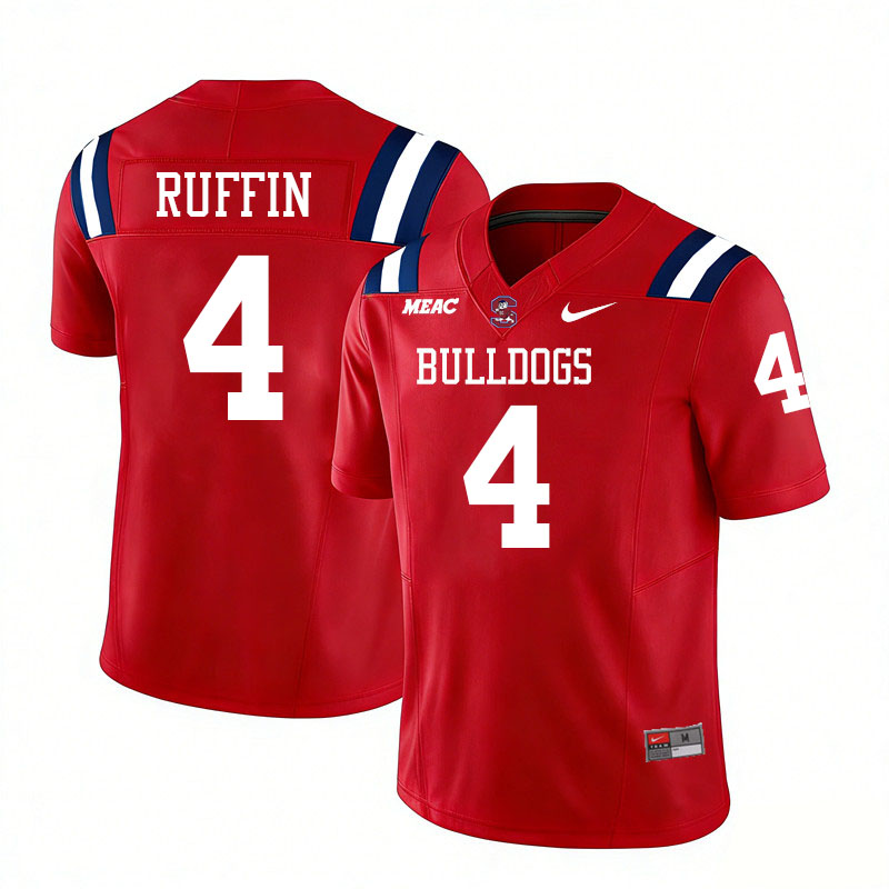 South Carolina State Bulldogs #4 Deyandre Ruffin College Football Jerseys,Uniforms Stitched-Red
